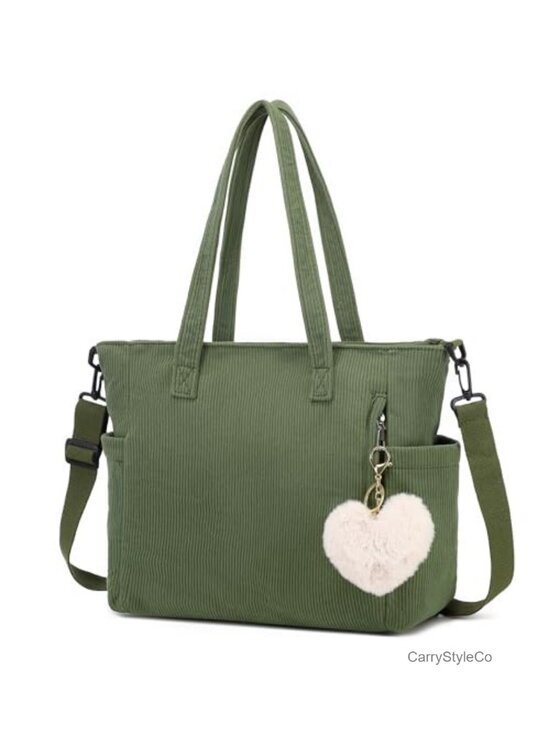 Handbags - Corduroy Tote Bag Adjustable Strap Shoulder Hobo Crossbody Handbag Purse